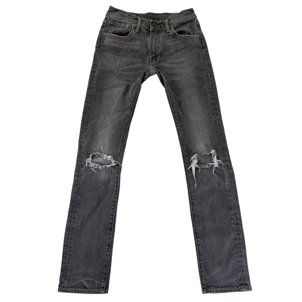 Levis 505 C Slim Straight Distressed Faded Black Jeans Womens W27 L32 28342-0006